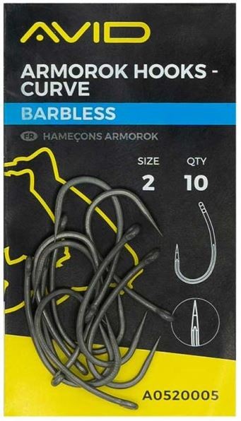 Avid Carp Háčky Armorok Hooks Curve Barbless Velikost háčku: #4