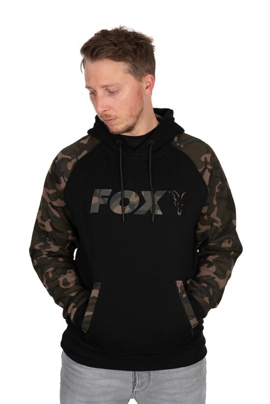 Fox Mikina Black / Camo Raglan Hoodie - L