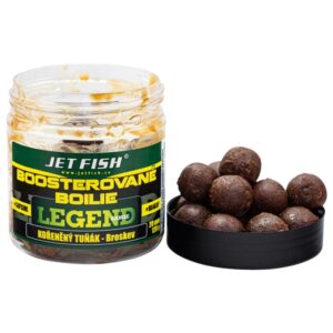 Jet Fish Boosterované Boilie Legend Range Kořeněný Tuňák + Broskev 250ml Průměr: 20mm