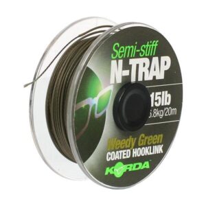 Korda Šňůra N-TRAP Semi -Stiff 20m Varianta: 15lb Weedy Green