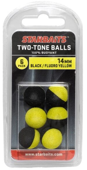 Starbaits Plovoucí Kulička Two Tones Balls 14mm 6ks Varianta: Černá/žlutá