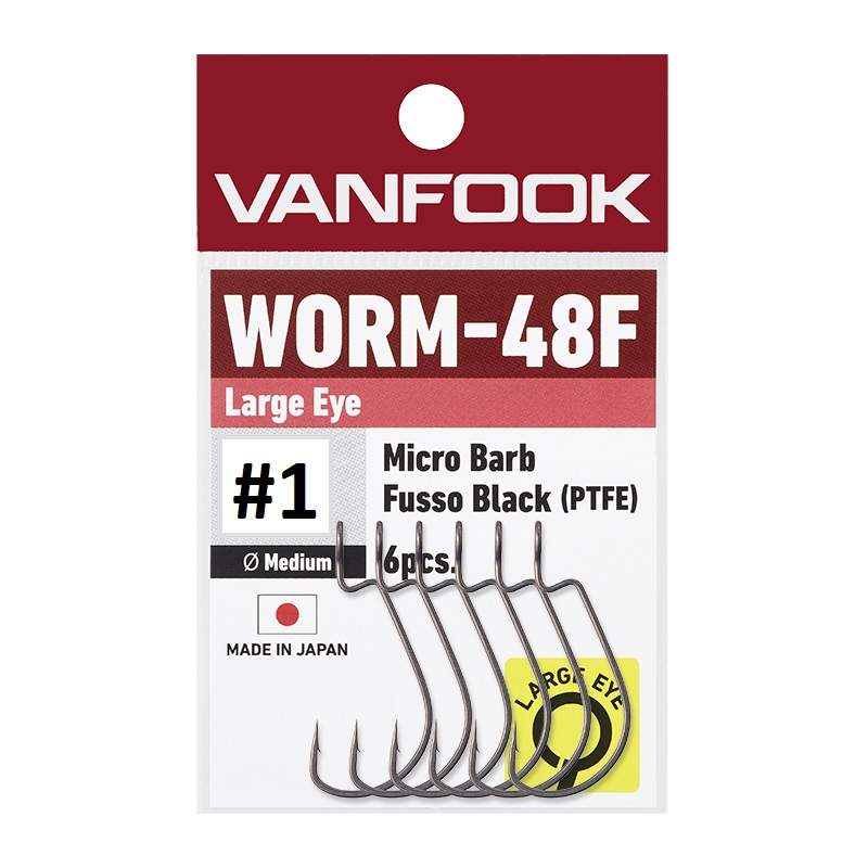 Vanfook Háčky Worm 48F Big Eye Počet kusů: 6ks